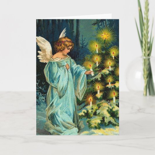Weihnachtsbaum Angel Feiertagskarte (Vorderseite)
