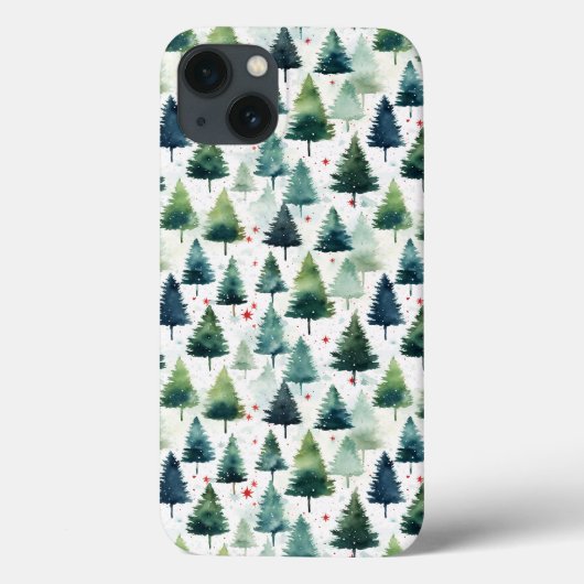 Weihnachtsbaum Aquarell Nahtloses Muster. Case-Mate iPhone Hülle (Rückseite)
