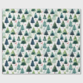 Weihnachtsbaum Aquarell Nahtloses Muster. Geschenkpapier (Flach)