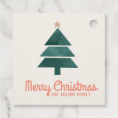 Weihnachtsbaum Aquarellfarben Feigtester Geschenkanhänger (Rückseite)