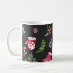 Weihnachtsbaum: Aquarellfarbenes nahtloses Muster Kaffeetasse