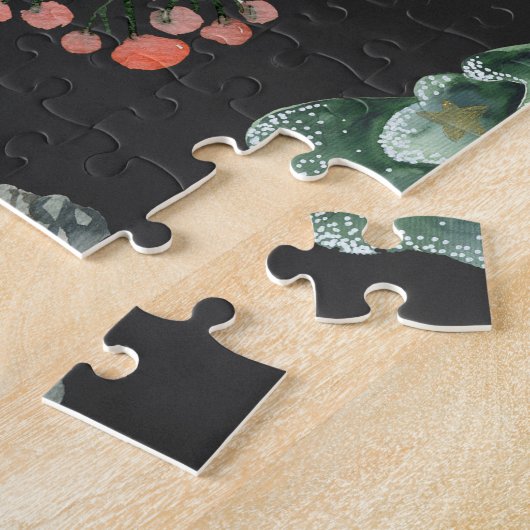 Weihnachtsbaum: Aquarellfarbenes nahtloses Muster Puzzle (Seite)