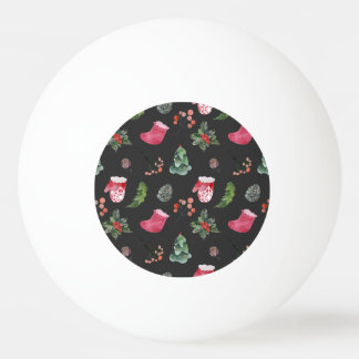 Weihnachtsbaum: Aquarellfarbenes nahtloses Muster Tischtennisball