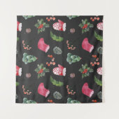 Weihnachtsbaum: Aquarellfarbenes nahtloses Muster Wandteppich (Vorderseite (Horizontal))