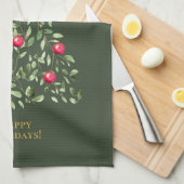 Weihnachtsbaum Aquarellgrün Geschirrtuch (Viertel Falte)