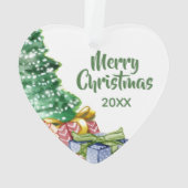 Weihnachtsbaum Art Custom Foto Ornament (Rückseite)