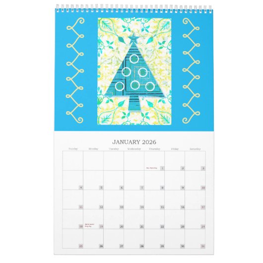 Weihnachtsbaum Art Jahr um Kalender (Jan 2026)