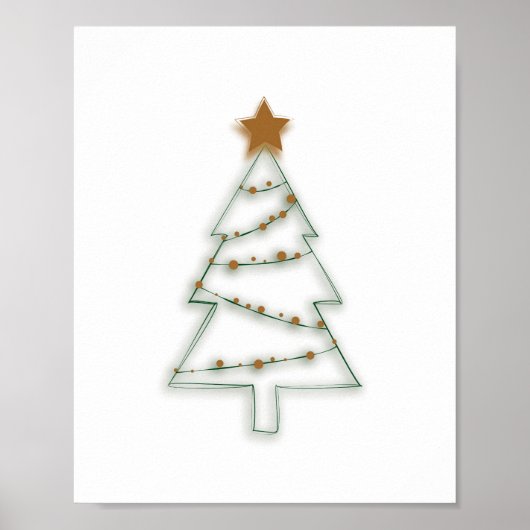 Weihnachtsbaum Art Print Horizontal Light Poster (Vorne)
