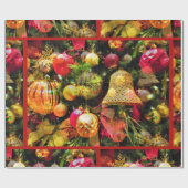 Weihnachtsbaum Art Rote Grenze Charme fröhlich Geschenkpapier (Flach)