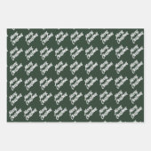 Weihnachtsbaum Artistic Green Pink Merry Script Geschenkpapier Set (Vorderseite 3)