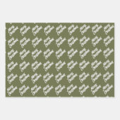 Weihnachtsbaum Artistic Green Pink Merry Script Geschenkpapier Set (Vorderseite 3)