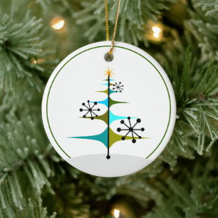 Weihnachtsbaum - Atomic aus dem Mittelalter Keramik Ornament