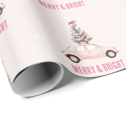 Weihnachtsbaum auf dem Auto | Minimalistisch Geschenkpapier (Rolleneckpunkt)