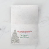 Weihnachtsbaum auf dem Auto mit Hund im Schneefens Karte (Innenseite)