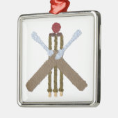 Weihnachtsbaum auf dem Cricket Square Silbernes Ornament (Links)