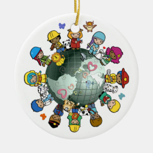 Weihnachtsbaum auf dem Grünen Planeten Keramikornament