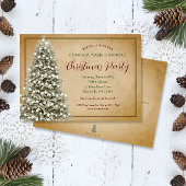 Weihnachtsbaum auf dem Pergament Elegantes Party Einladung