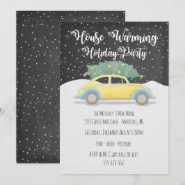 Weihnachtsbaum auf der Erwärmung des Autos Einladung