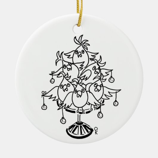 Weihnachtsbaum auf der Seite des Single Keramik Ornament (Vorne)