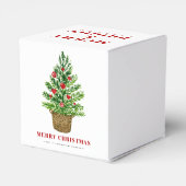 Weihnachtsbaum auf einem Wicker Korb Frohe Weihnac Geschenkschachtel (Rückseite)