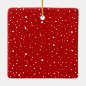 Weihnachtsbaum auf einem Wicker Korb Frohe Weihnac Keramikornament (Rückseite)