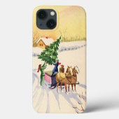 Weihnachtsbaum auf einer schneebedeckten Winterstr Case-Mate iPhone Hülle (Rückseite)