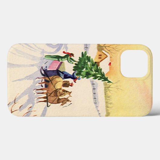 Weihnachtsbaum auf einer schneebedeckten Winterstr Case-Mate iPhone Hülle (Rückseite (Horizontal))