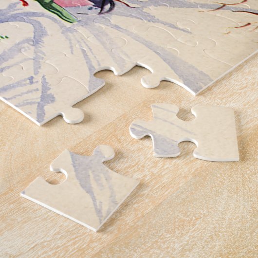 Weihnachtsbaum auf einer schneebedeckten Winterstr Puzzle (Seite)