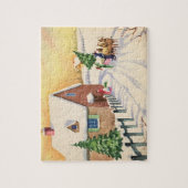 Weihnachtsbaum auf einer schneebedeckten Winterstr Puzzle (Vertikal)