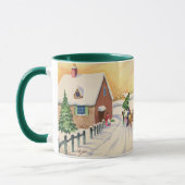Weihnachtsbaum auf einer schneebedeckten Winterstr Tasse (Links)