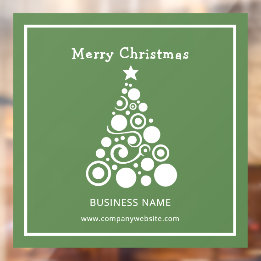 Weihnachtsbaum auf Grün Fensteraufkleber