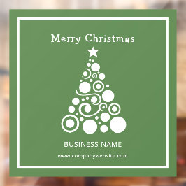 Weihnachtsbaum auf Grün Fensteraufkleber