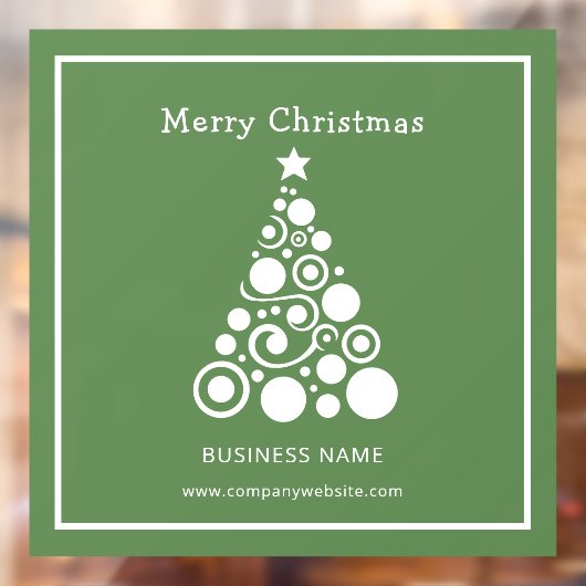 Weihnachtsbaum auf Grün Fensteraufkleber (Blatt 2)