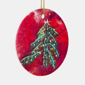 Weihnachtsbaum auf Keramik kreisförmig verziert Ornament (Rechts)