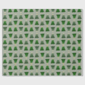 Weihnachtsbaum auf kundenspezifischem Silber Geschenkpapier (Flach)