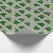 Weihnachtsbaum auf kundenspezifischem Silber Geschenkpapier (Ecke)
