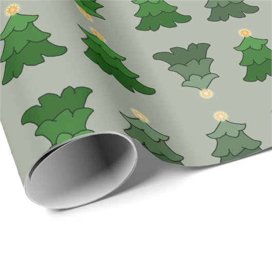 Weihnachtsbaum auf kundenspezifischem Silber Geschenkpapier (Rolleneckpunkt)