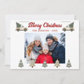 Weihnachtsbaum auf LKW-Foto Feiertagskarte (Vorderseite)