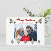 Weihnachtsbaum auf LKW-Foto Feiertagskarte (Stehend Vorderseite)