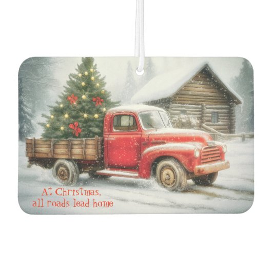 Weihnachtsbaum auf LKW Winter Autolufterfrischer (Vorderseite)