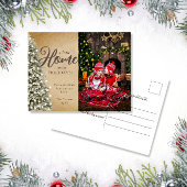 Weihnachtsbaum auf Pergament New Zuhause Foto Movi Postkarte