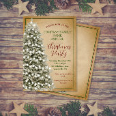 Weihnachtsbaum auf Pergament Vintages Party Einladung