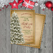 Weihnachtsbaum auf Pergament Vintages Party Einladung
