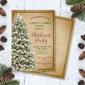 Weihnachtsbaum auf Pergament Vintages Party Einladung