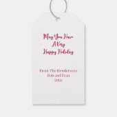 Weihnachtsbaum auf Rosa Geschenkanhänger (Rückseite)