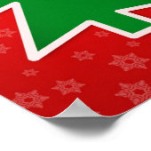 Weihnachtsbaum auf rotem Hintergrund Poster (Ecke)