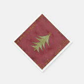 Weihnachtsbaum auf rotem Hintergrund Serviette (Ecke)