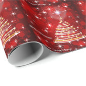 Weihnachtsbaum auf rotem personalisiertem geschenkpapier (Rolleneckpunkt)