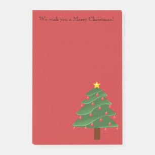 Weihnachtsbaum auf rotem personalisiertem Post-it- Post-it Klebezettel
