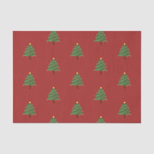 Weihnachtsbaum auf rotem Seidenpapier (Vorderseite)